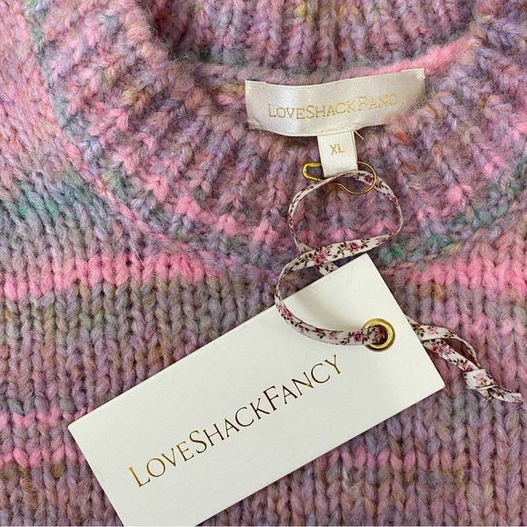 Love Shack Fancy Aquarius Pullover Puffed Sleeve Sweater - Picture 4 of 9